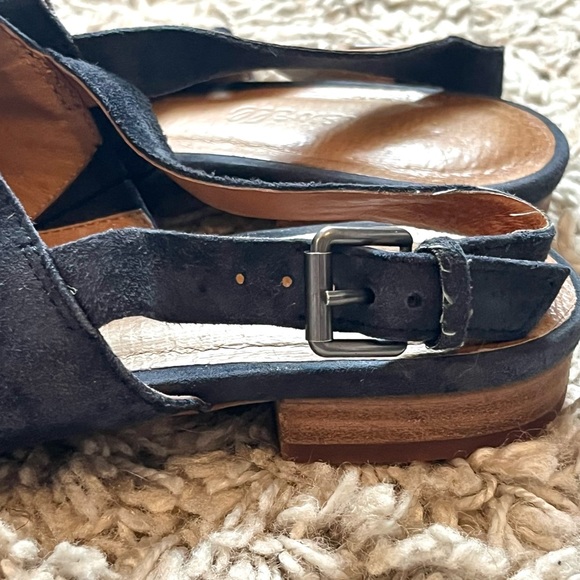 Madewell blue suede sling back heeled mules - Picture 14 of 16